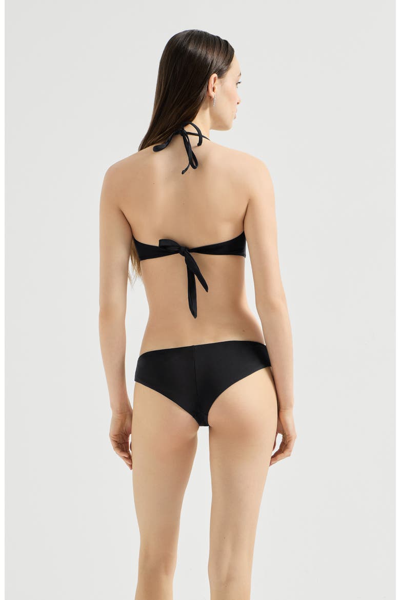 Bikini bandeau top with monili, Alternate, color, Black