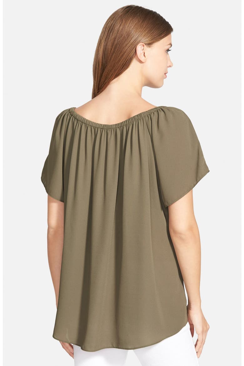 Off-Shoulder High/Low Blouse, Alternate, color, GRAPELEAF