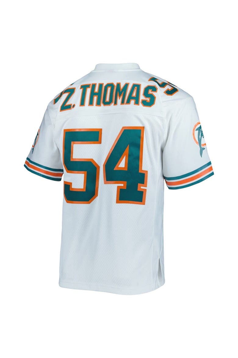 Men's Mitchell & Ness Zach Thomas White Miami Dolphins Legacy Replica Jersey, Alternate, color, White