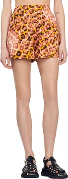 SANDRO Orson Leopard Print Shorts
