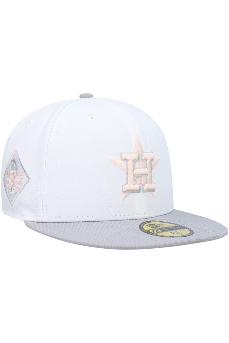 Men's New Era White/Gray Houston Astros 2011 World Series Side Patch Undervisor 59FIFTY Fitted Hat, Alternate, color, White
