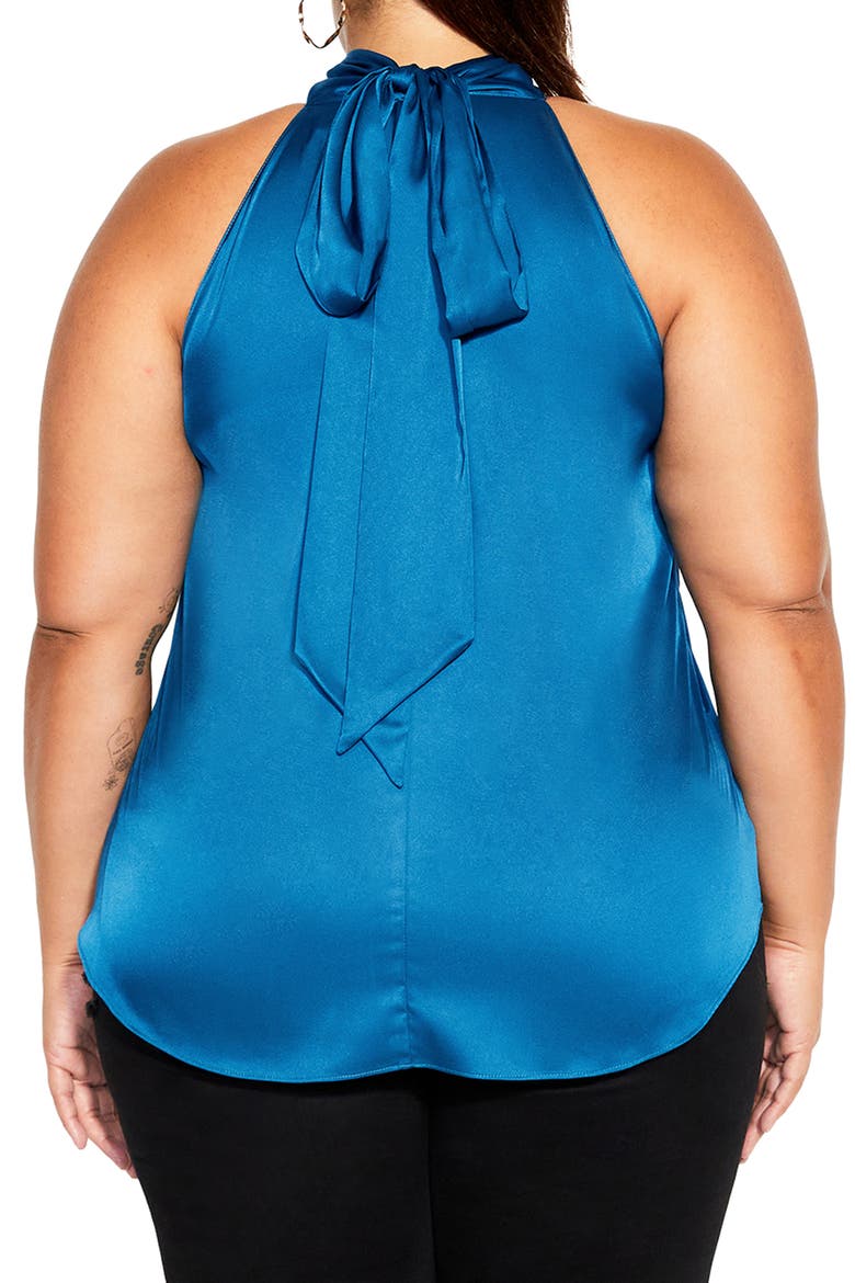 Shine Sleeveless Satin Top, Alternate, color, DEEP TEAL
