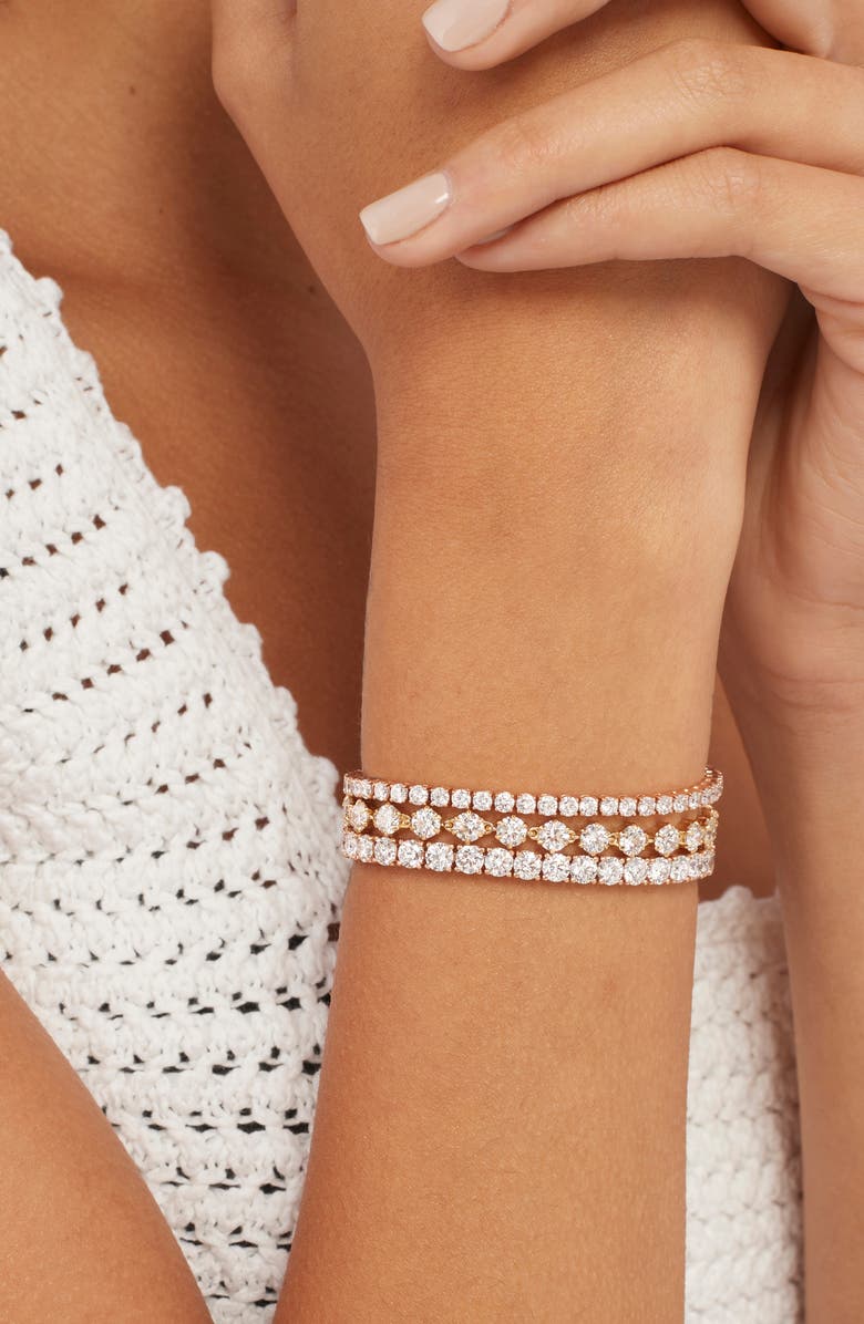 HauteCarat Isabelle Lab Created Diamond Bracelet, Alternate, color, 18K Yg