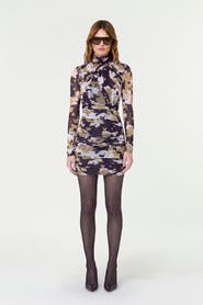 NICHOLAS Kaia Mesh Gathered Mini Dress