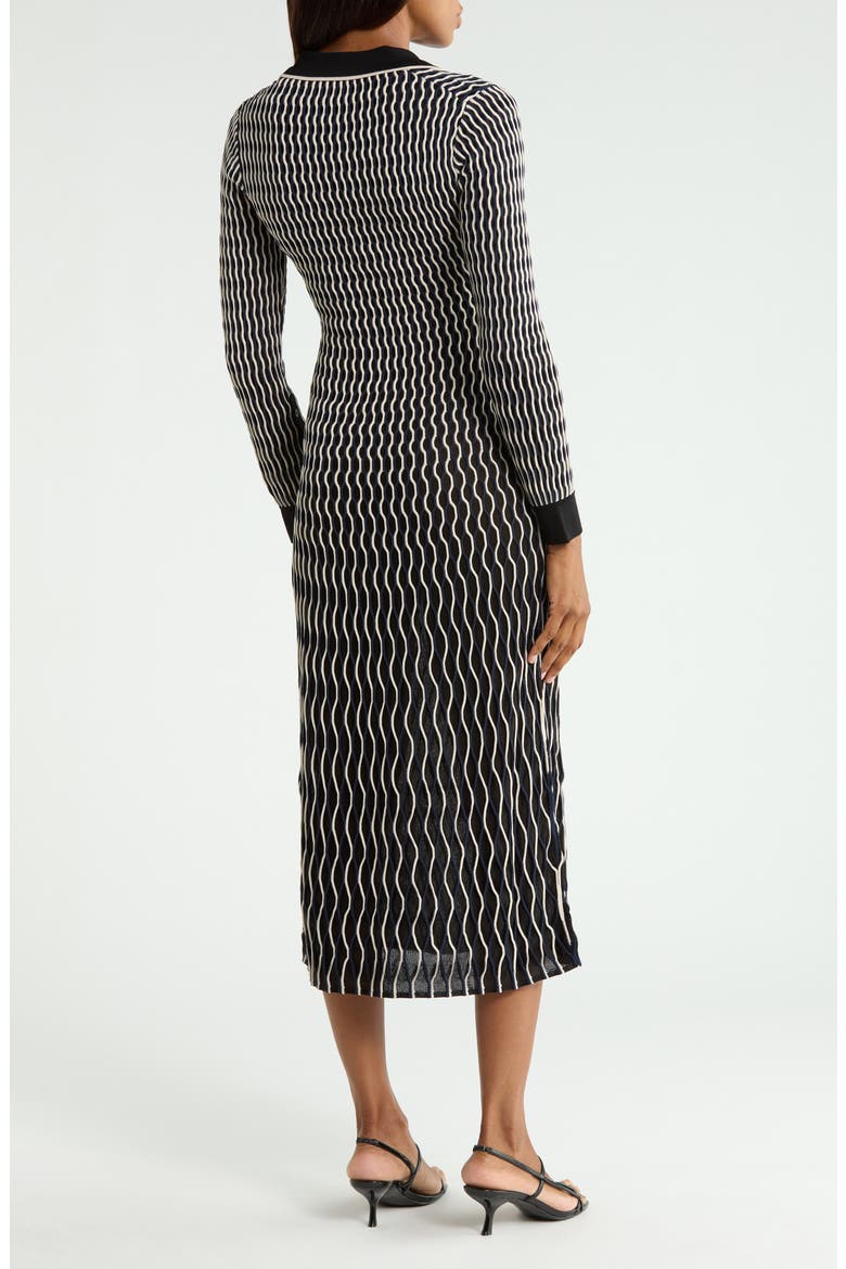 Kassidy Polo Midi Dress, Alternate, color, BLACK MULTI