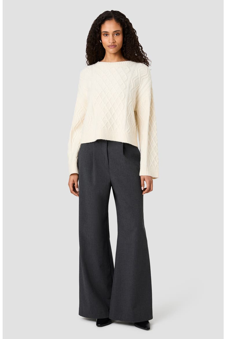Wesley Cable Stitch Sweater, Alternate, color, PORCELAIN CREAM