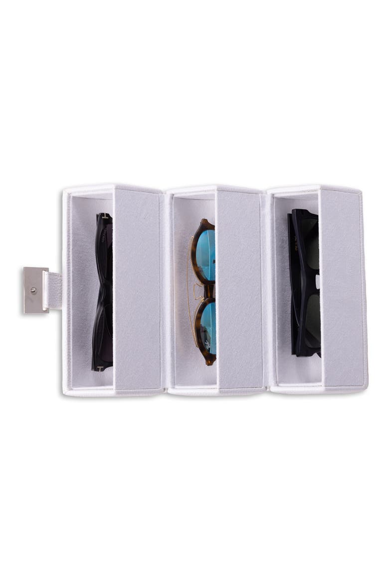 Leather Sunglass Storage Case, Alternate, color, WHITE