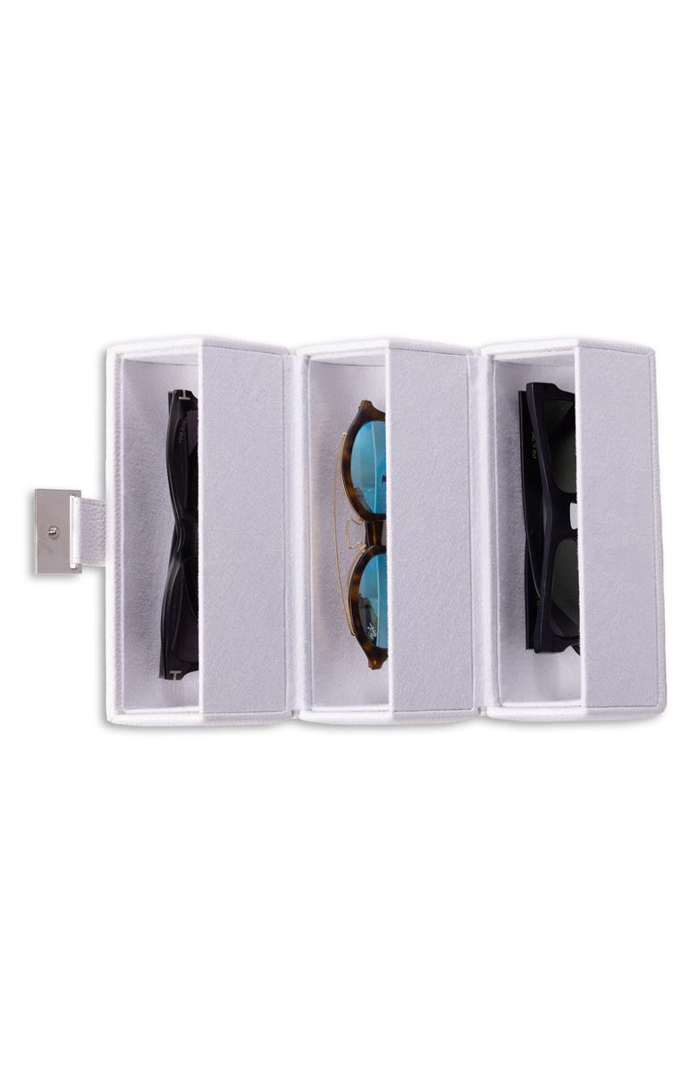 Bey-Berk Leather Sunglass Storage Case, Alternate, color, White