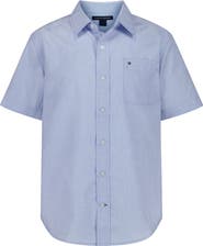 Tommy Hilfiger Kids' End on End Short Sleeve Button-Up Shirt