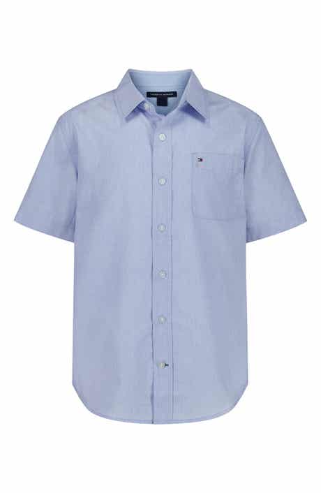 Tommy Hilfiger Kids' End on End Short Sleeve Button-Up Shirt