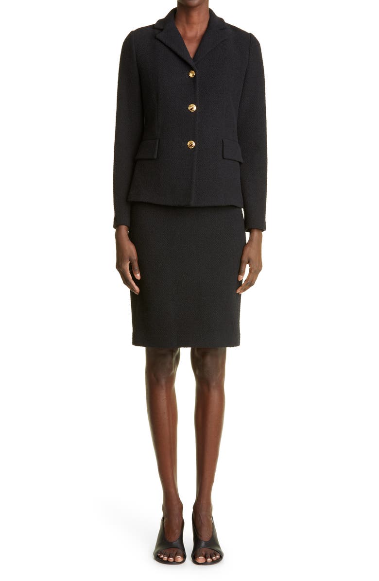 ST. JOHN Comact Bouclé Knit Skirt, Alternate, color, 