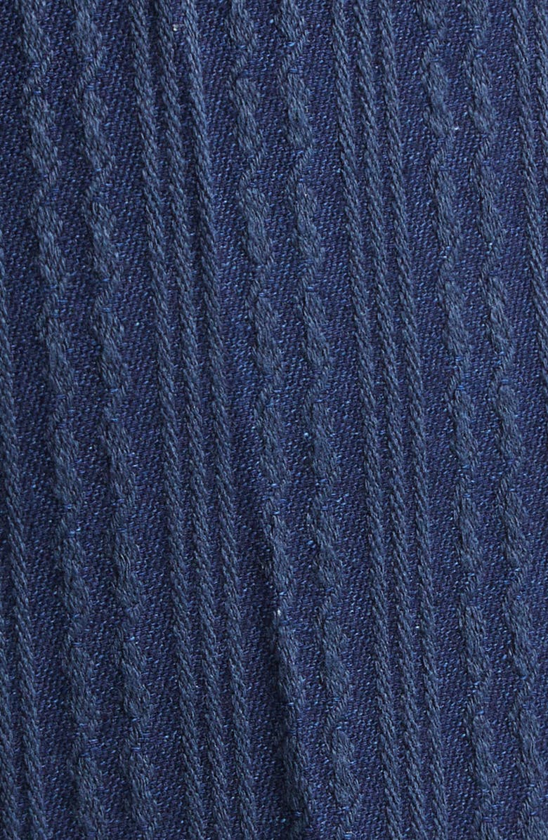 EENK Side Tuck Cotton Blend Jacquard Knit Wide Leg Pants, Alternate, color, Navy