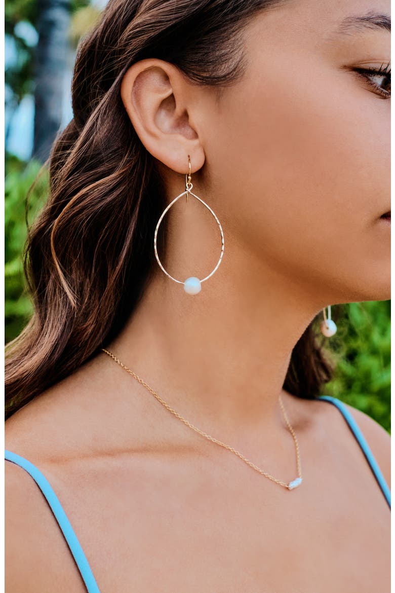 Freshwater Pearl Teardrop Earrings, Alternate, color, GOLD