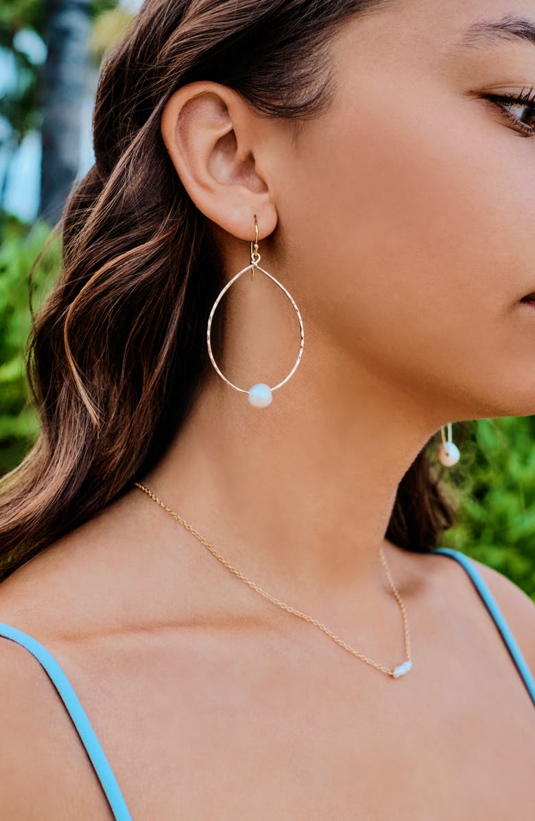 Kiara by Ki-ele Freshwater Pearl Teardrop Earrings, Alternate, color, Gold