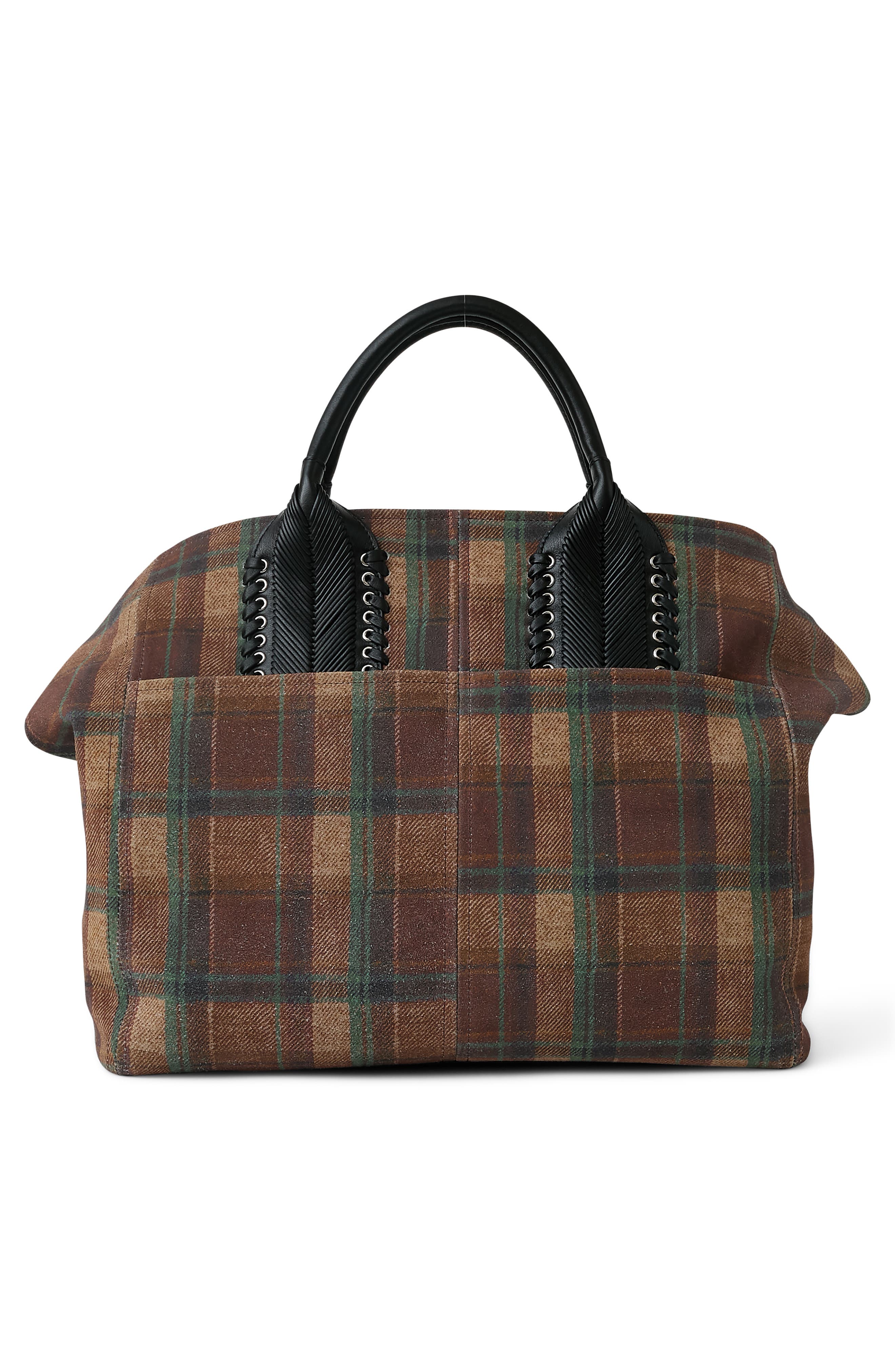 All For Love Leather Zip Top Tote, Alternate, color, MOTO PLAID