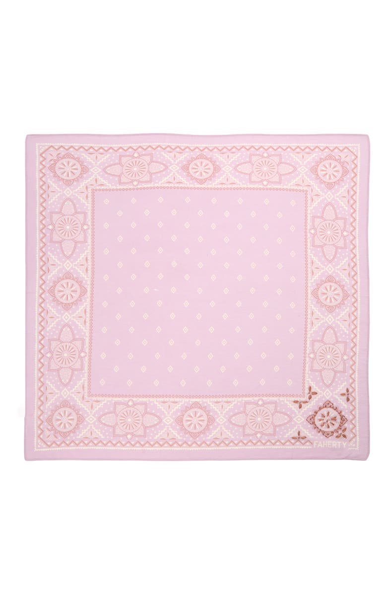 Faherty Star Geo Organic Cotton Bandana, Alternate, color, Lavender Frost