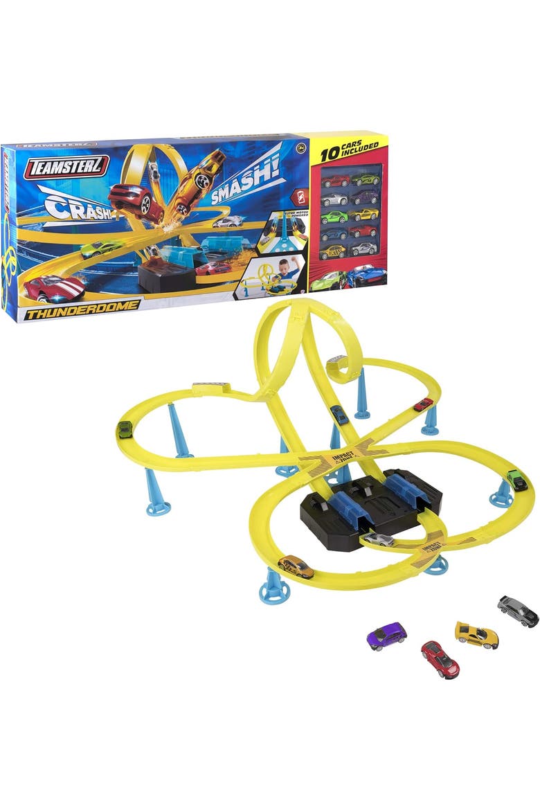 Thunder Dome Track Set and 10 Cars, Main, color, Multicolored