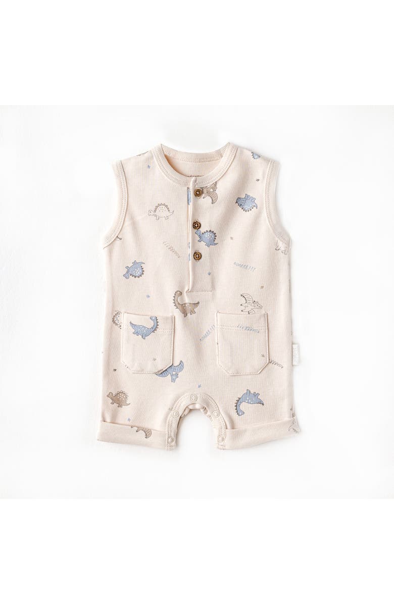 Andy Wawa Dino Pattern Romper, Main, color, 