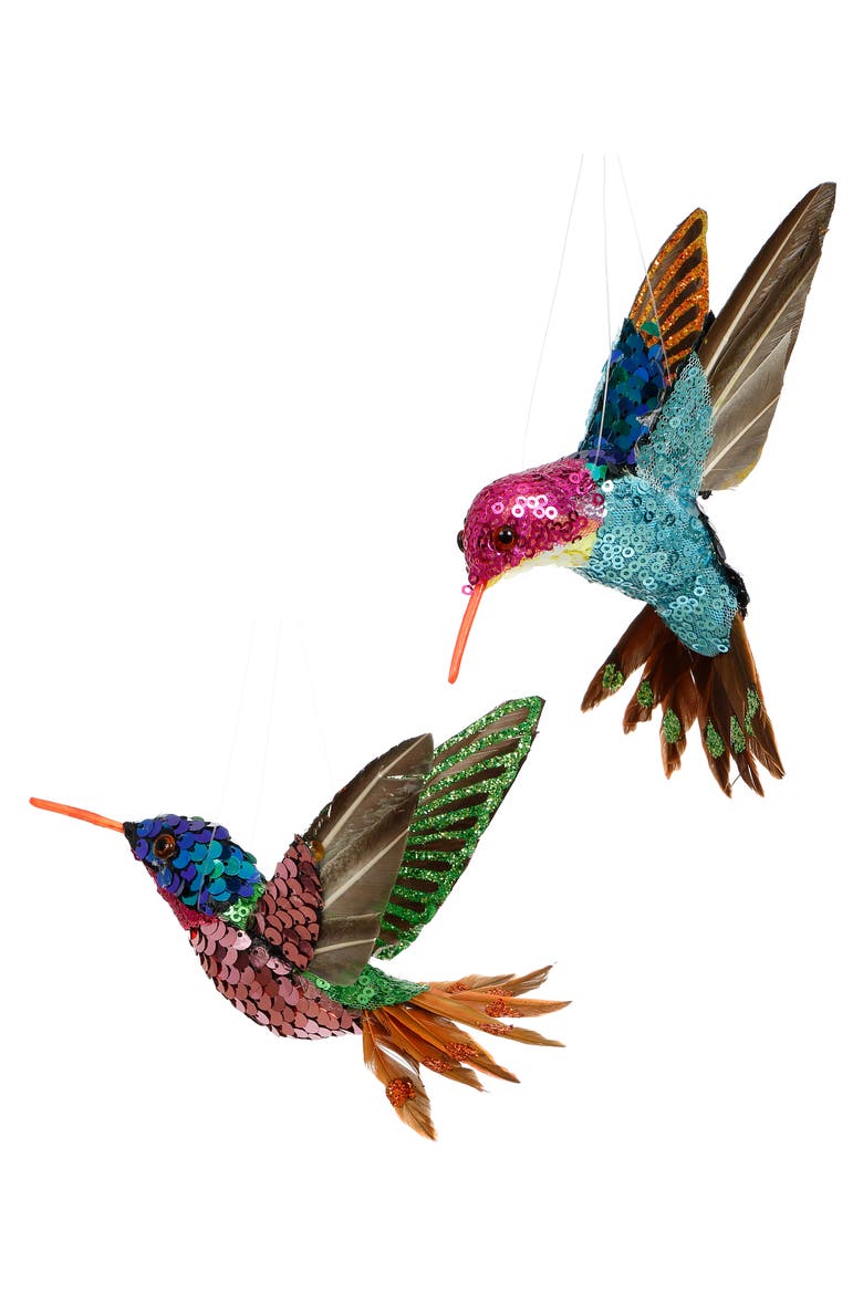 Sequined Hummingbird, Set of 12, Main, color, Blue