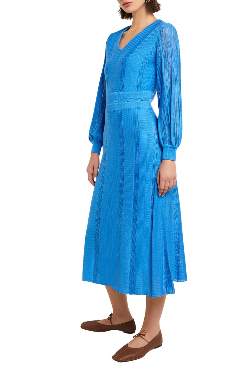 Open Stitch Long Sleeve Sweater Dress, Alternate, color, ADRIATIC BLUE