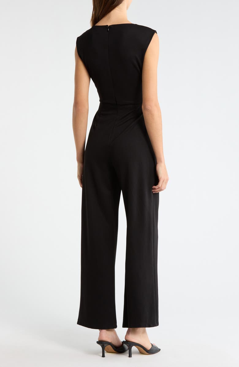 Tahari ASL Buckle Detail Jumpsuit, Alternate, color, Black