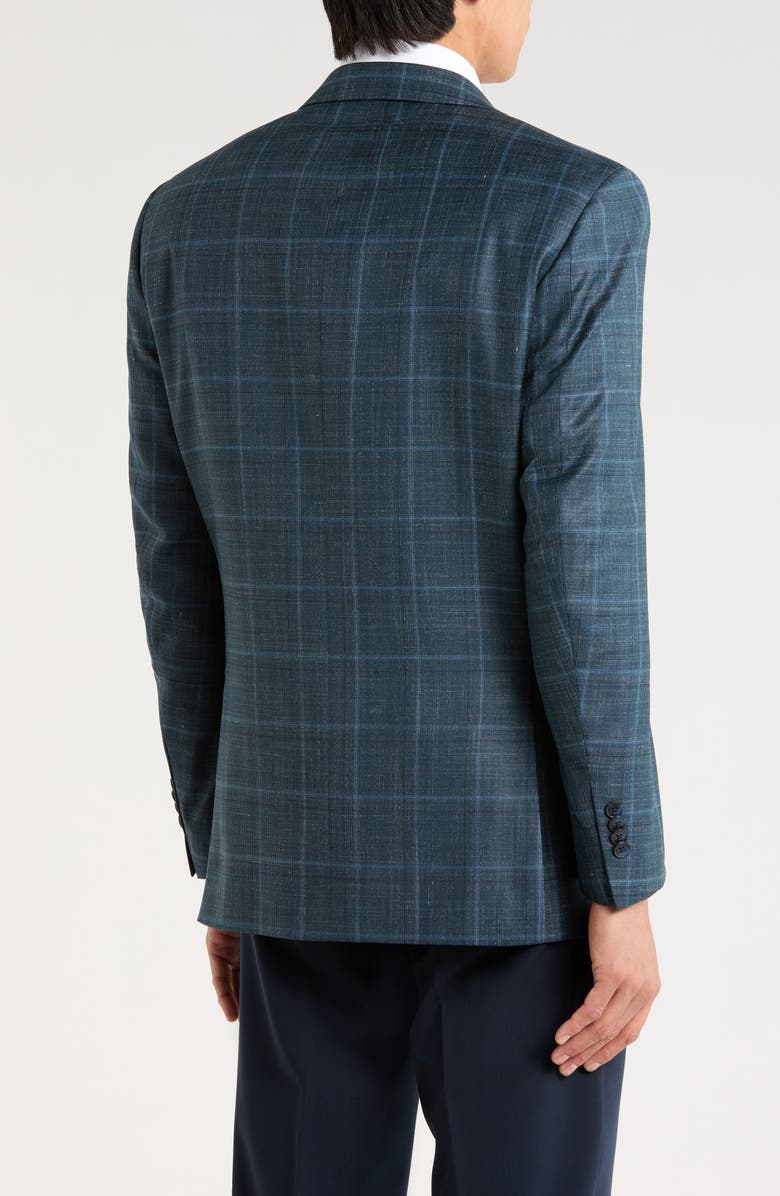 Peter Millar Flynn Classic Fit Plaid Wool Blend Sport Coat, Alternate, color, Green