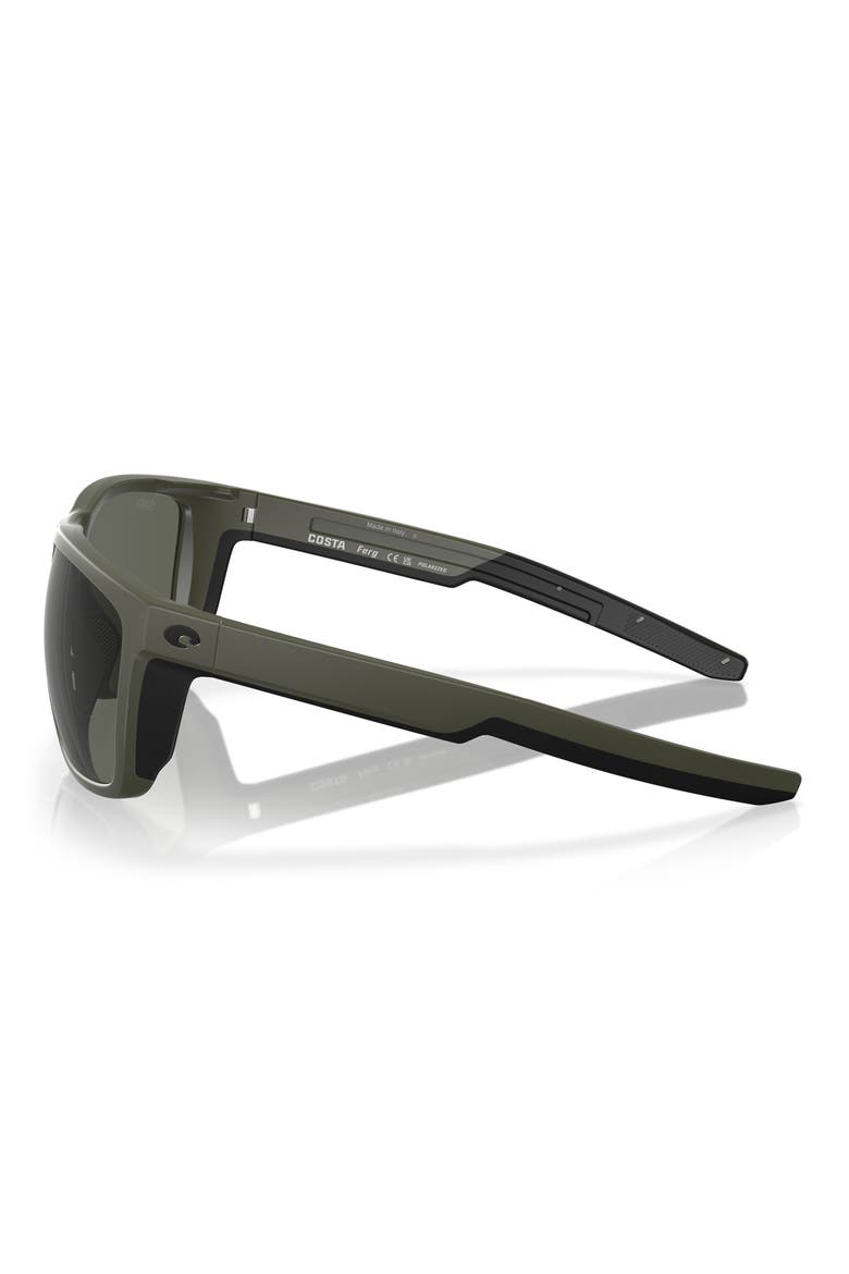 57mm Polarized Square Sunglasses, Alternate, color, MATTE OLIVE/ GRAY 580G