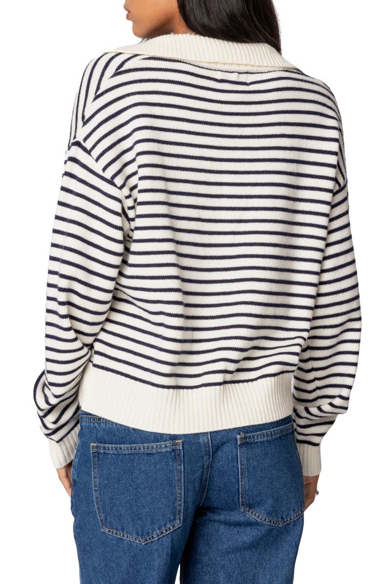 EDIKTED Copenhagen Oversize Stripe Sweater, Alternate, color, Navy-And-Cream
