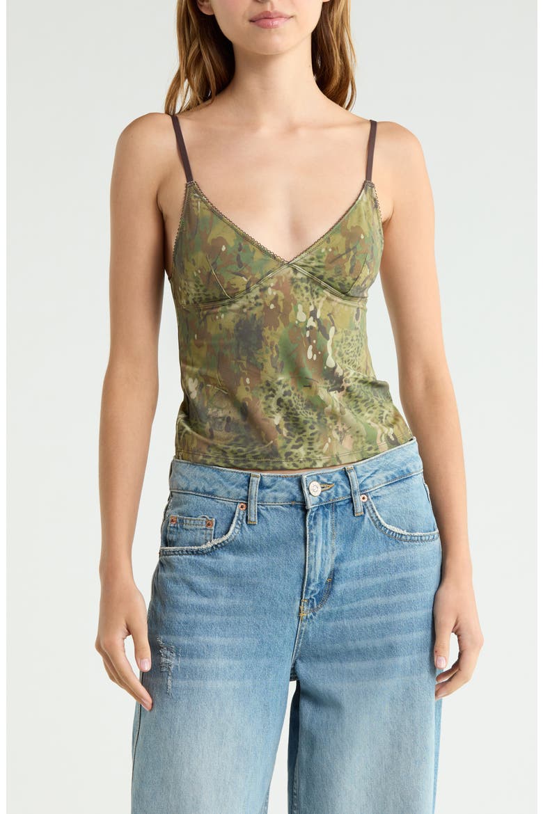 Je T’Aime Camisole, Main, color, GREEN CAMO