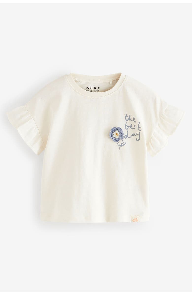 NEXT Kids' Floral Assorted 4-Pack Ruffle Sleeve Cotton T-Shirts, Alternate, color, 