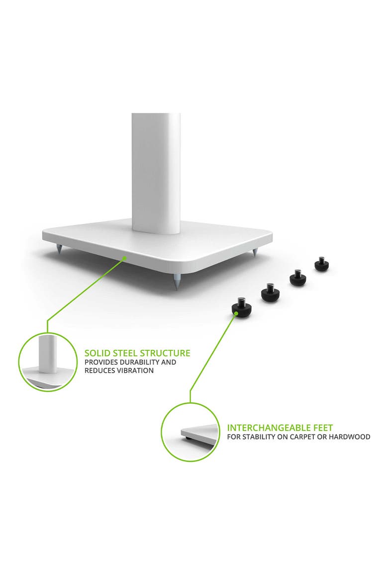 SP26PL 26" Bookshelf Speaker Stands with Rotating Top Plates and Cable Management - Pair, Alternate, color, White