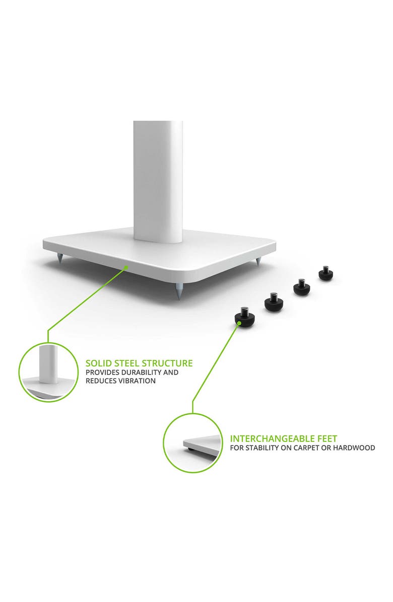 Kanto SP26PL 26" Bookshelf Speaker Stands with Rotating Top Plates and Cable Management - Pair, Alternate, color, White