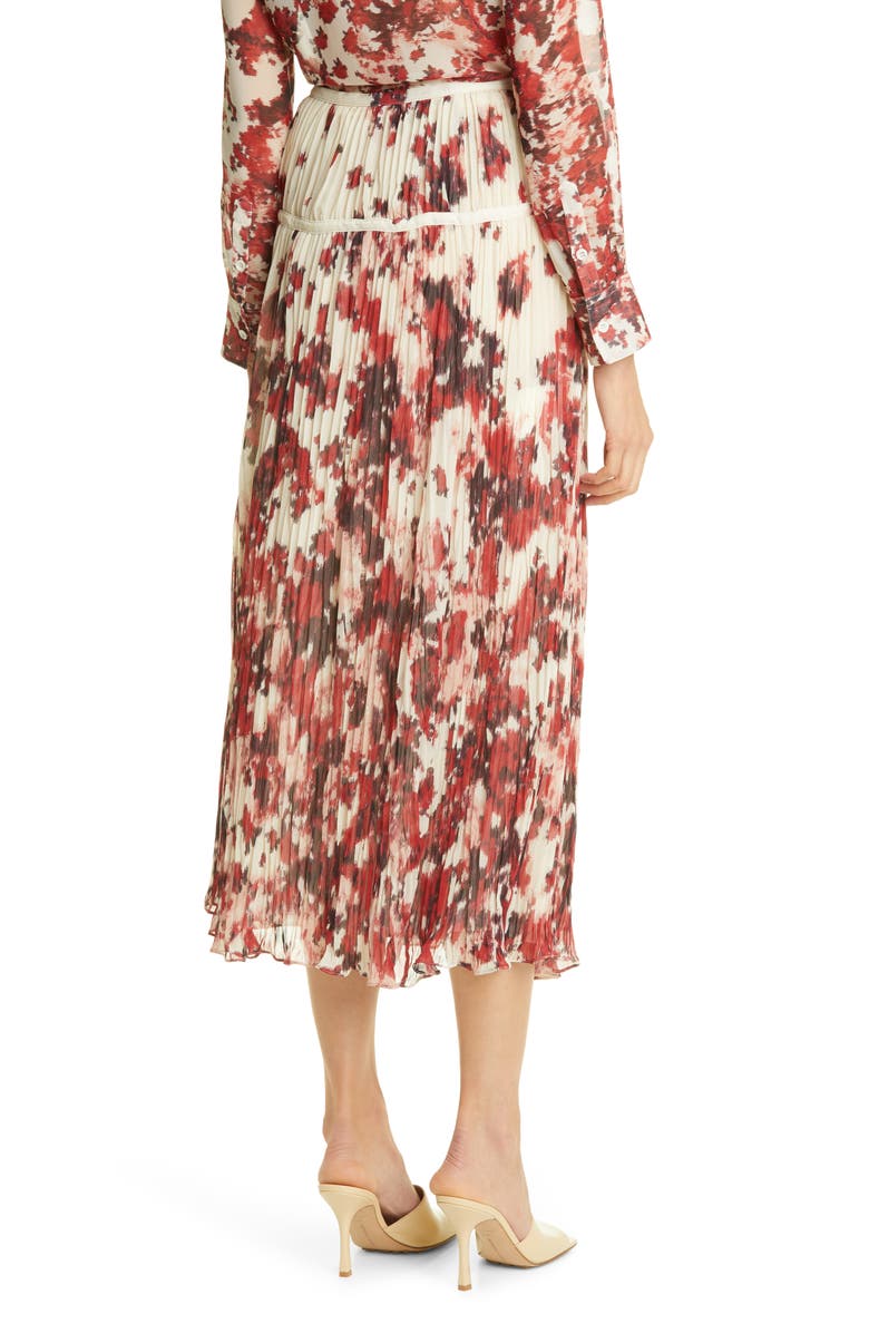 Altuzarra Kemmaren Floral Pleated Georgette Skirt, Alternate, color, 