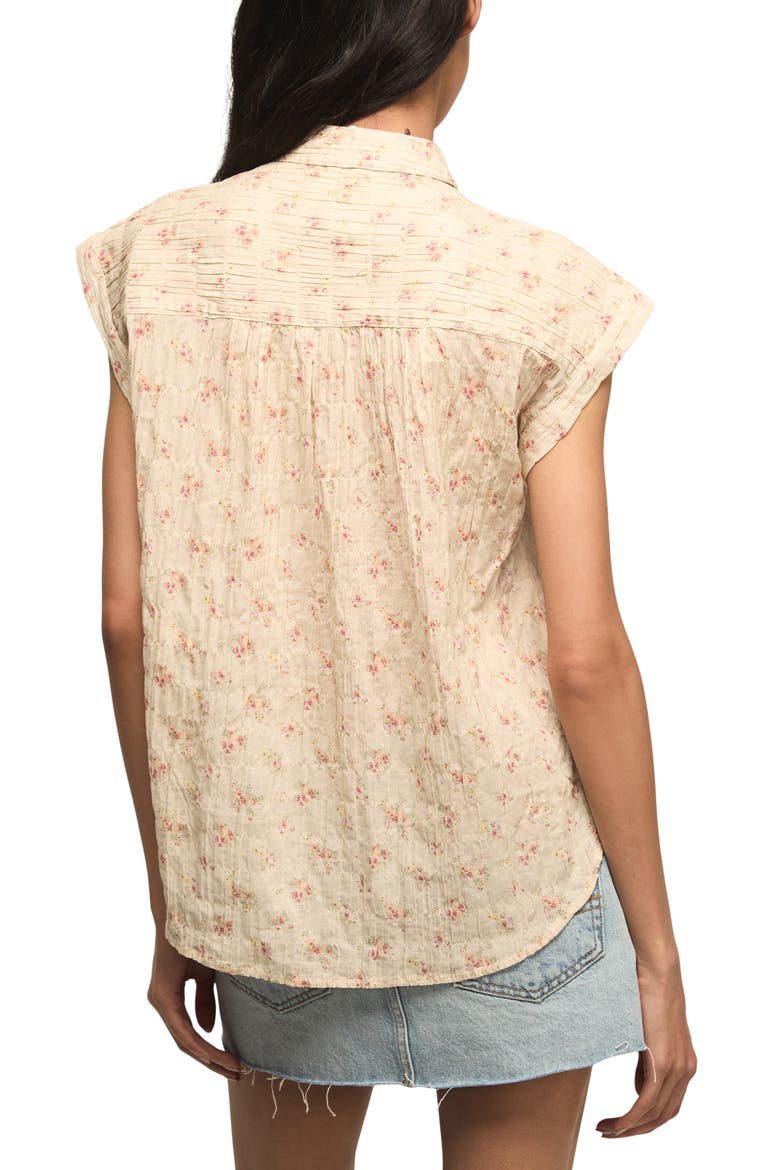 Floral Stretch Cotton Button-Up Shirt, Alternate, color, CREAM FLORAL