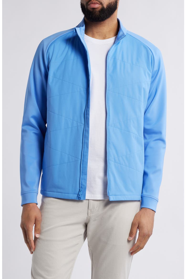 Merge Water Resistant Hybrid Jacket, Main, color, BLUE SEA