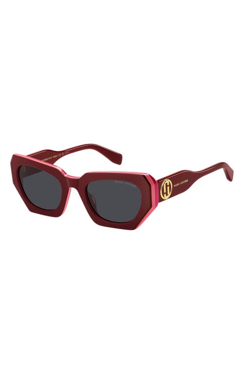 Marc Jacobs 52mm Rectangular Geometric Sunglasses In Gray