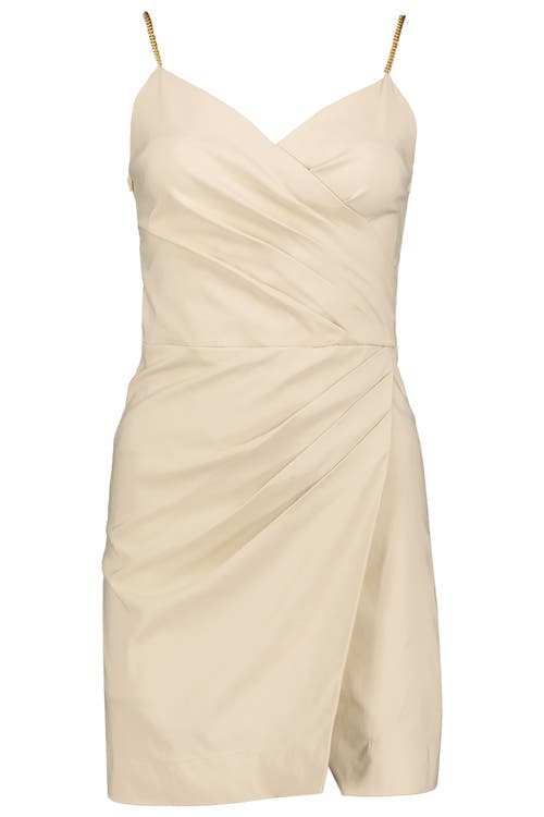 Bishop + Young Malone Faux Wrap Mini Dress In Neutral
