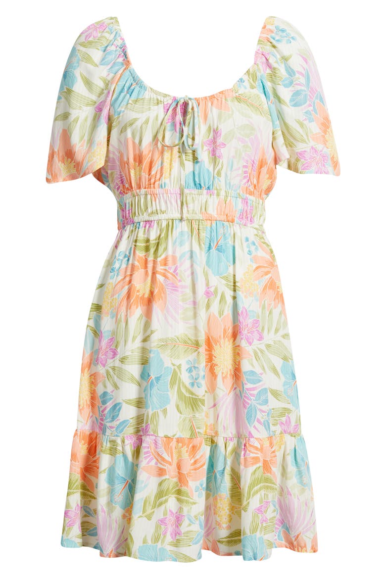 Catalina Island Floral Dress, Alternate, color, ORANGE