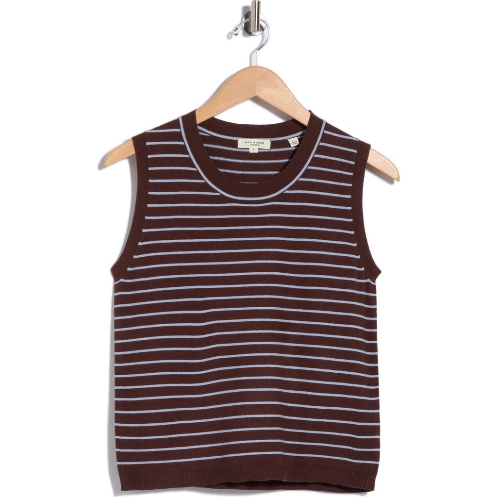 Max Studio Striped Sweater Tank In Multi
