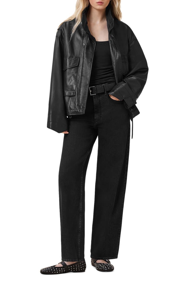 Sadie Barrel Leg Jeans, Alternate, color, WASHED BLACK