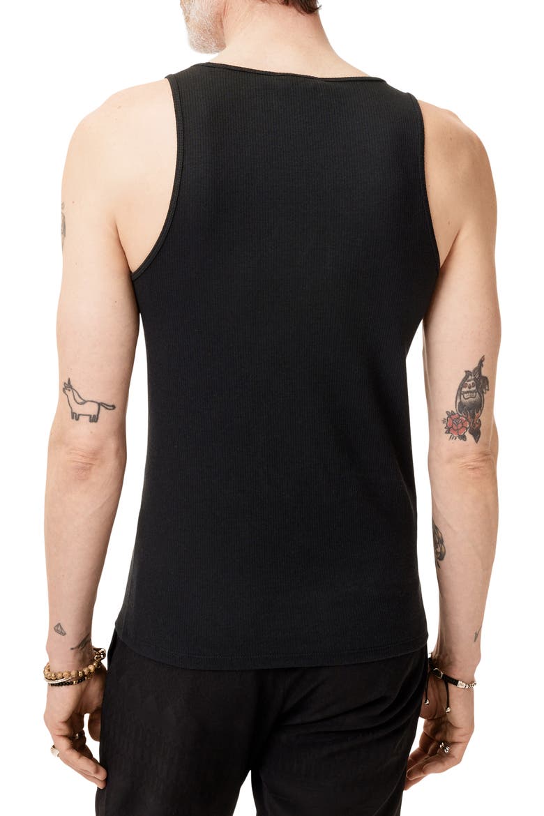 Olin Rib Cotton & Lyocell Blend Tank, Alternate, color, BLACK