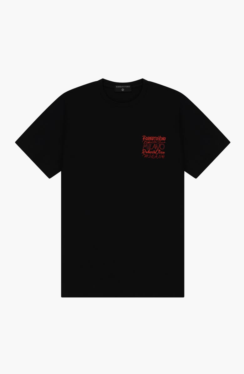 Roberto Vino Big Writing Milano Slim fit Tee, Alternate, color, Black