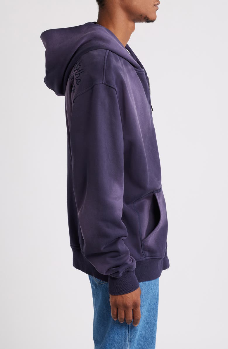 DIET STARTS MONDAY Rig Logo Patch Cotton French Terry Zip Hoodie, Alternate, color, 