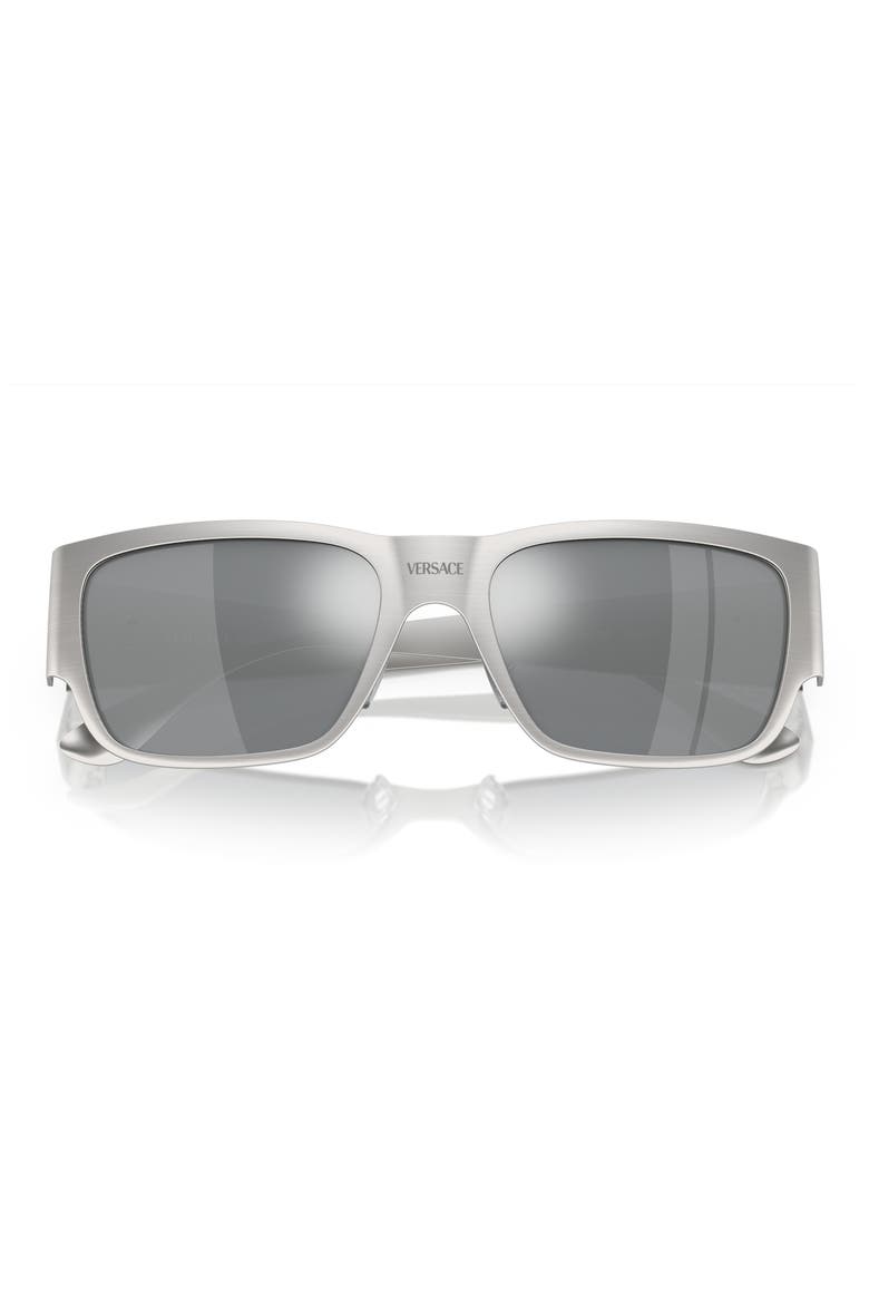 56mm Square Sunglasses, Alternate, color, SILVER