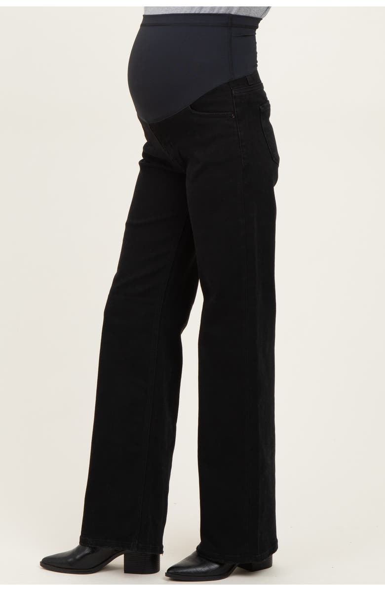 PinkBlush Classic Wide Leg Maternity Jeans, Alternate, color, Black