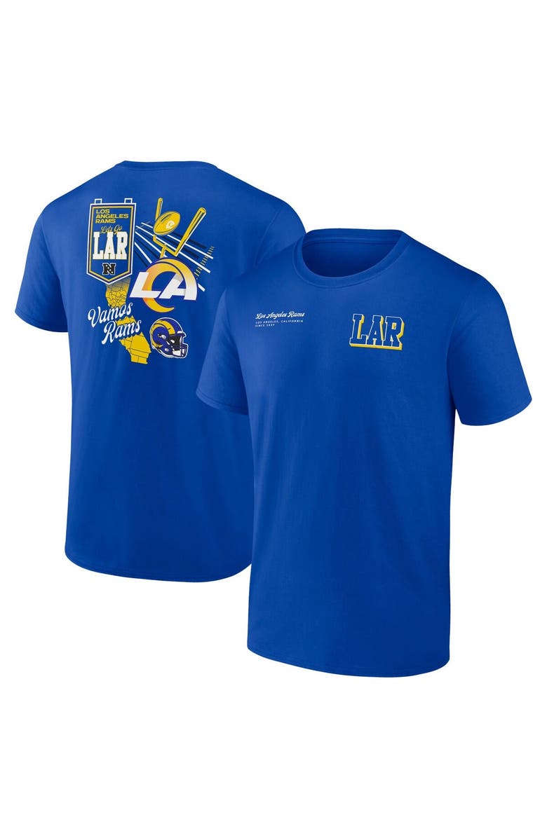 FANATICS Men's Fanatics Royal Los Angeles Rams Split Zone T-Shirt, Main, color, Royal