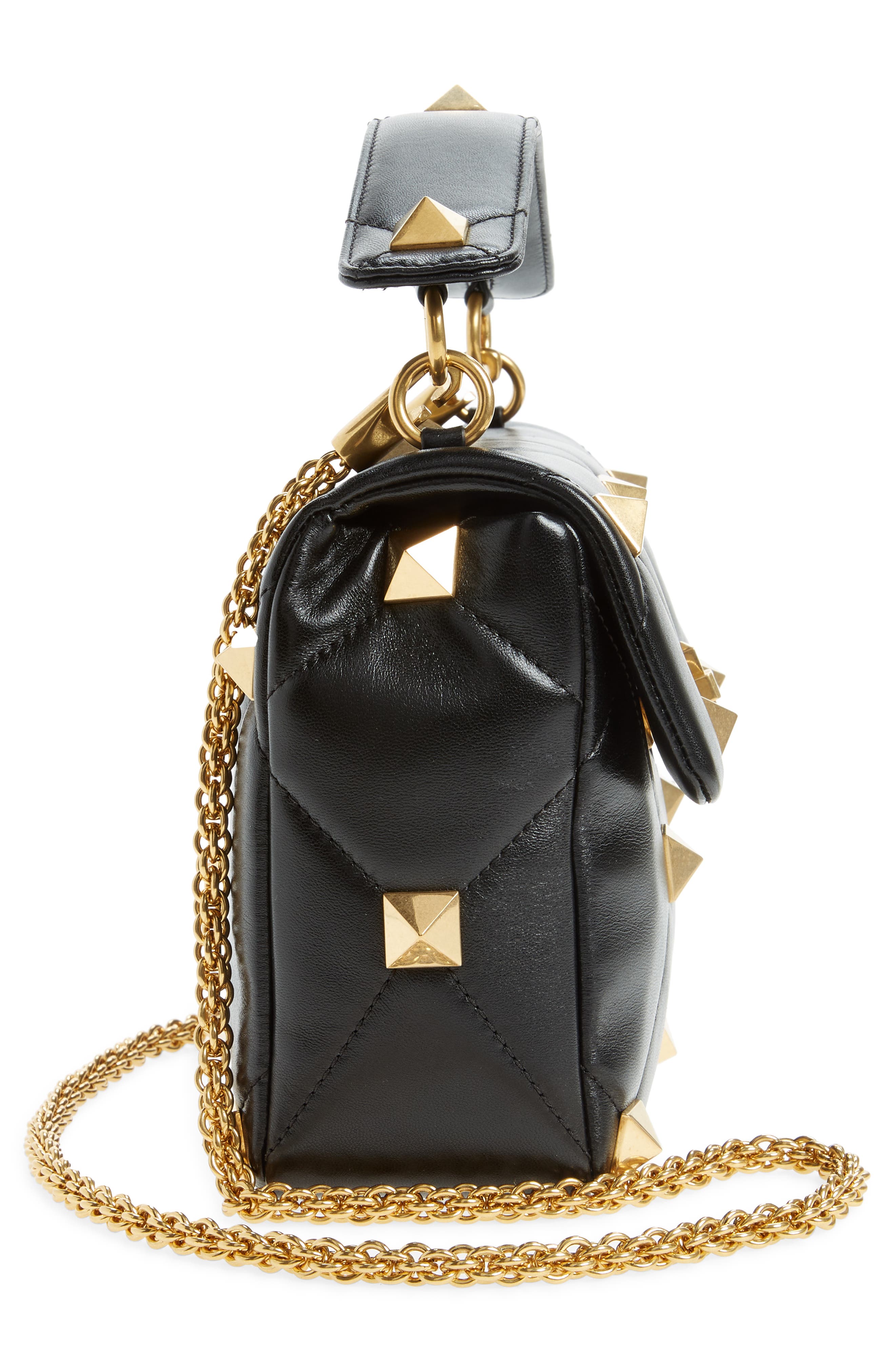 Valentino Garavani Roman Stud Nappa Chain Bag, Alternate, color, 