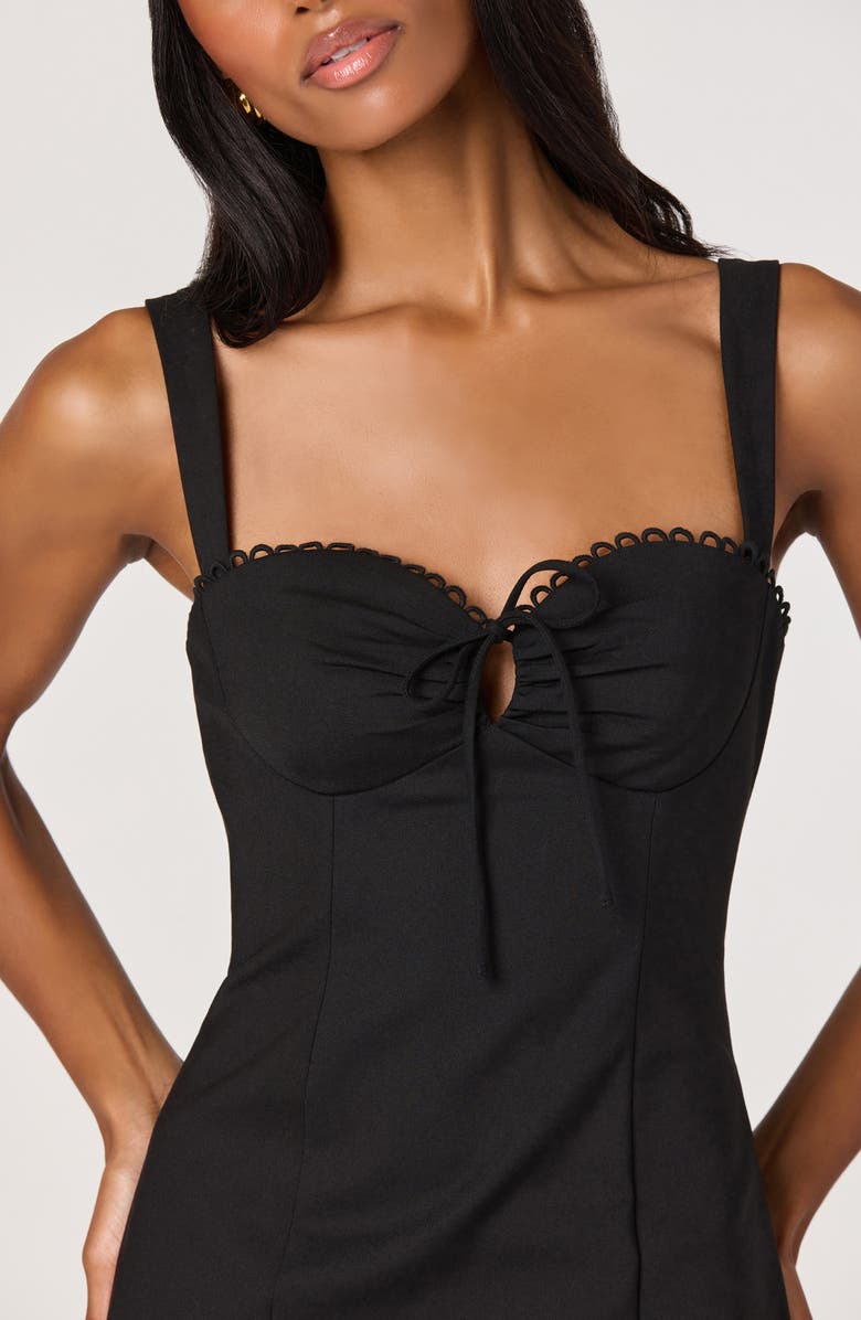 ASTR the Label Raziela Scalloped Trim Pencil Dress, Alternate, color, Black