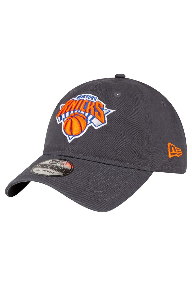 Men's New Era Charcoal New York Knicks Team 2.0 9TWENTY Adjustable Hat, Main, color, Charcoal
