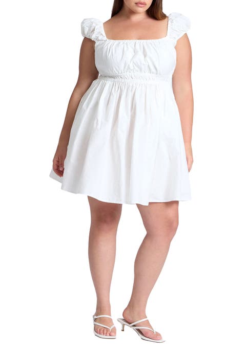 Poplin Flare Mini Dress (Plus Available)